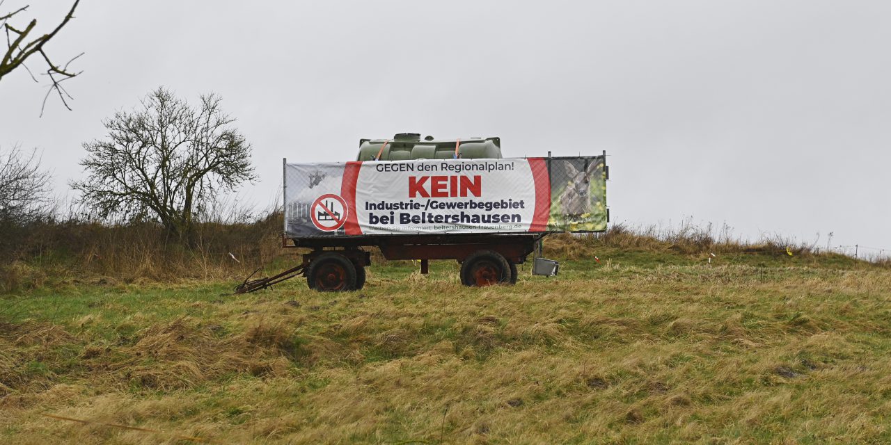 Protestaktion gegen Gewerbeflächen am “Hohnes”