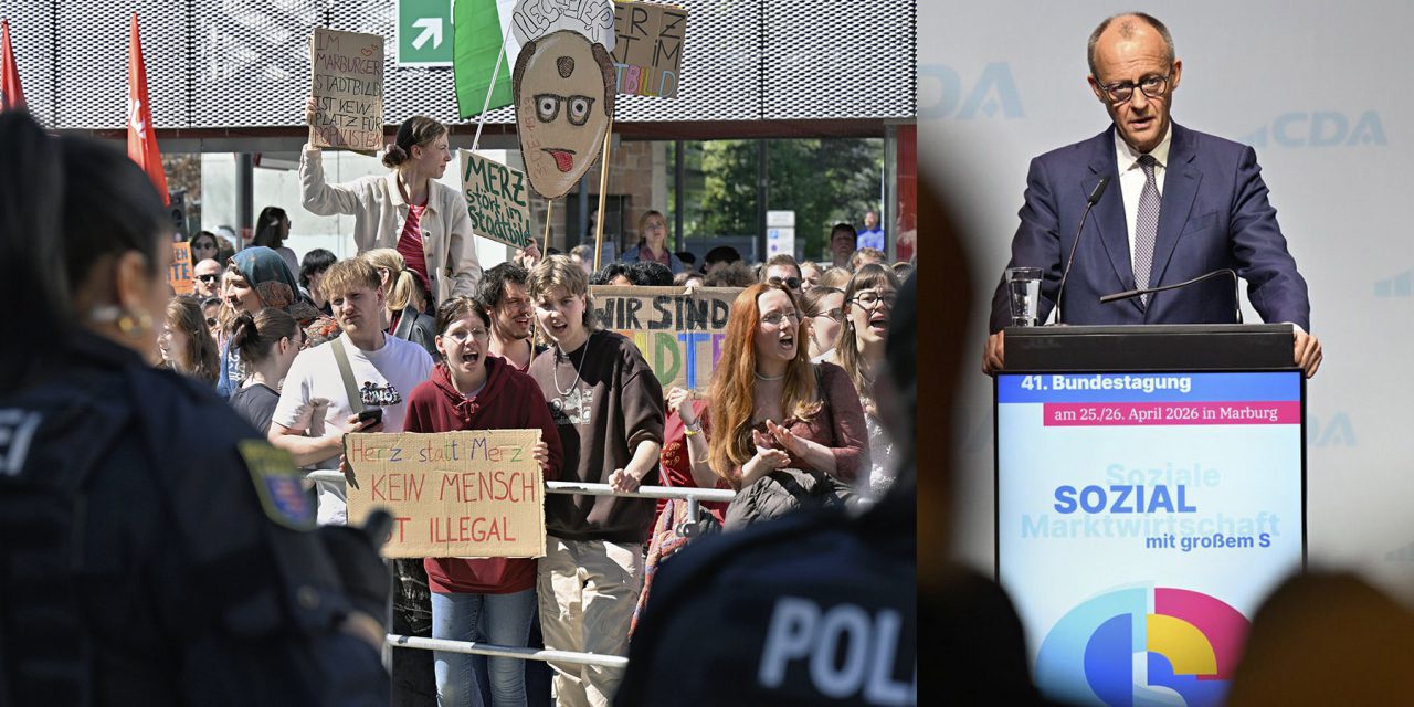 5000 Menschen protestieren gegen Merz in Marburg